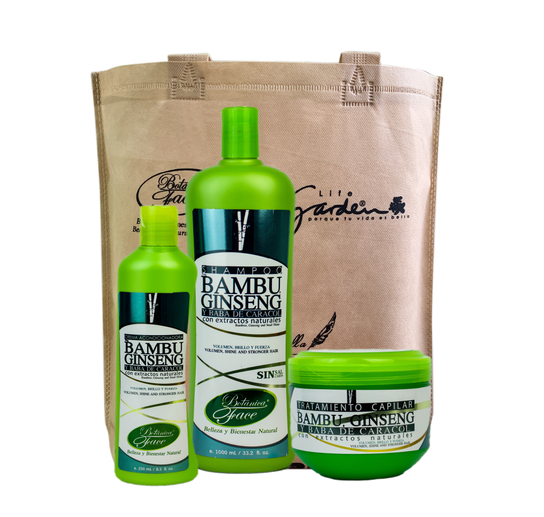Kit Shampoo Bambú, Ginseng y Baba de caracol