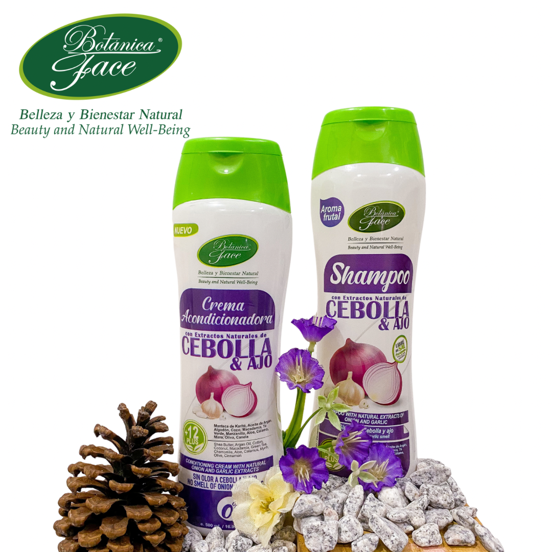 Kit Anticaída de Cebolla y Ajo: ¡Tu cabello sano y fuerte!