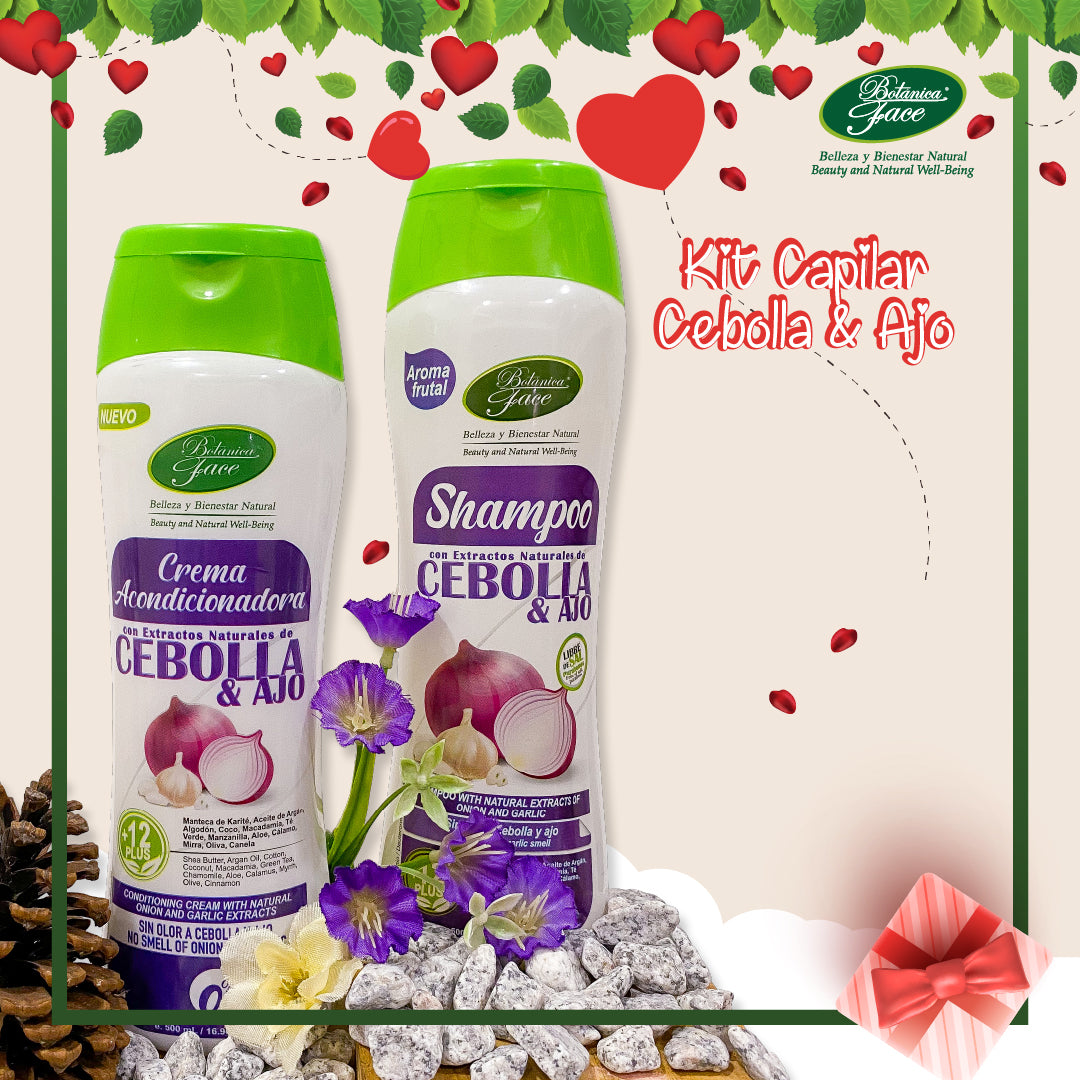 Kit Anticaída de Cebolla y Ajo: ¡Tu cabello sano y fuerte!
