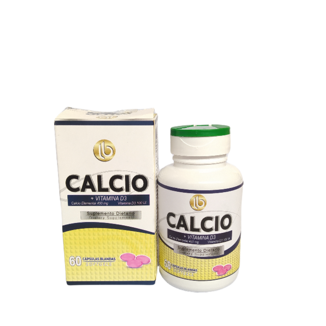Suplemento dietario Calcio + Vitamina D3 60 CAP