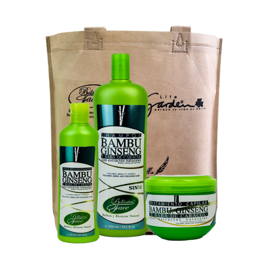 Kit Shampoo Bambú, Ginseng y Baba de caracol