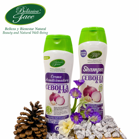 Kit Anticaída de Cebolla y Ajo: ¡Tu cabello sano y fuerte!