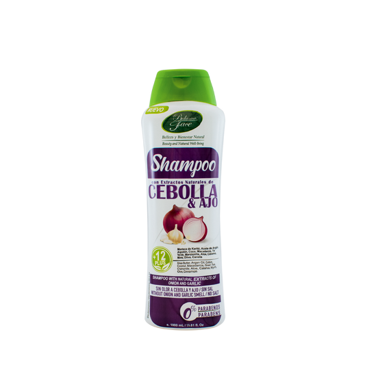 Shampoo con extractos naturales Cebolla + Ajo 500 mL