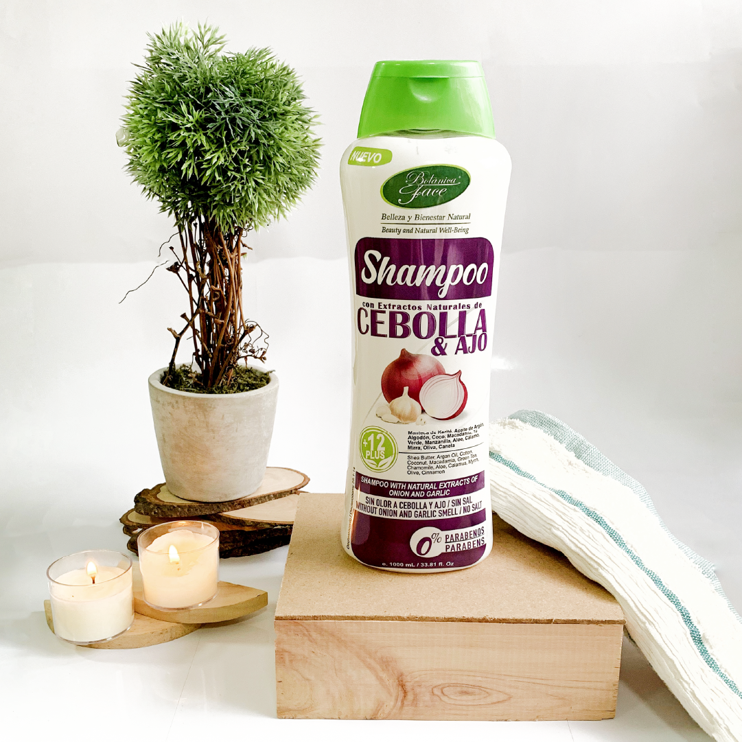 Shampoo con extractos naturales Cebolla y Ajo+ Ajo 1000 mL Botanica Face